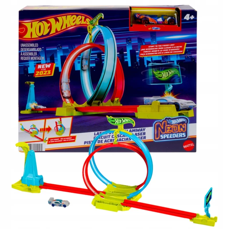 Hot Wheels Neon Speeders Zestaw Tor Neonowa Pętla z Samochodzikiem MATTEL