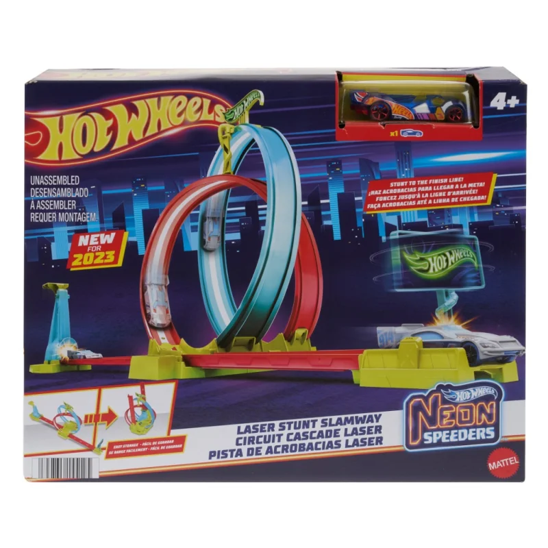 Hot Wheels Neon Speeders Zestaw Tor Neonowa Pętla z Samochodzikiem MATTEL