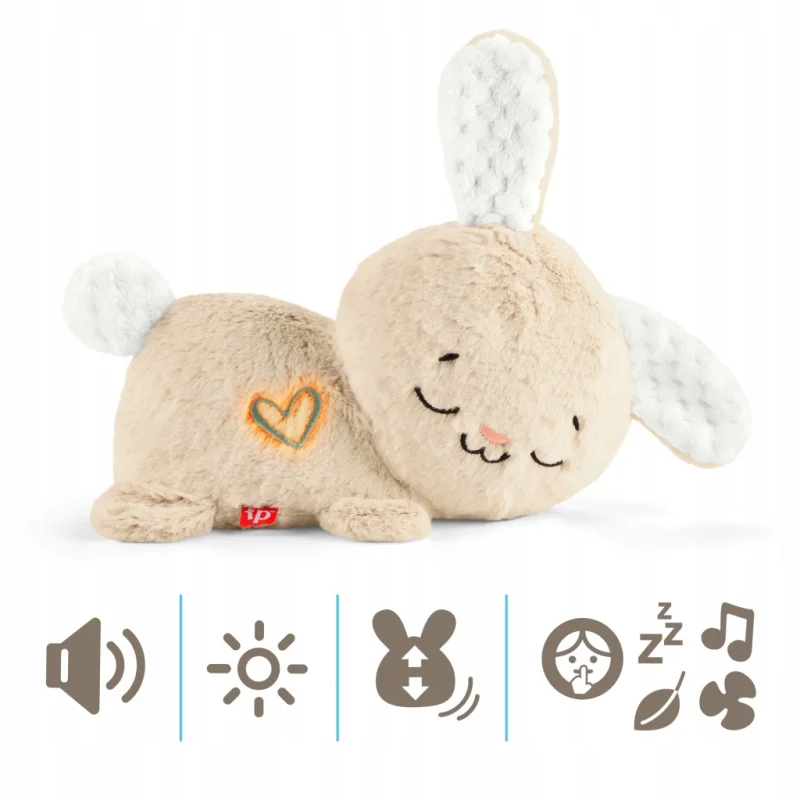Fisher Price Śpiący Króliczek Przytulanka ODDYCHAJĄCA dla niemowląt Świeci