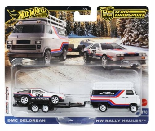 HOT WHEELS TEAM TEANSPORT #78 JBM35 DMC DELOREAN / HW RALLY HAULER