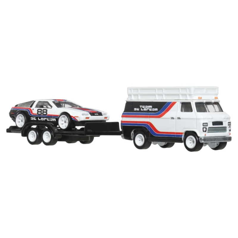 HOT WHEELS TEAM TEANSPORT #78 JBM35 DMC DELOREAN / HW RALLY HAULER