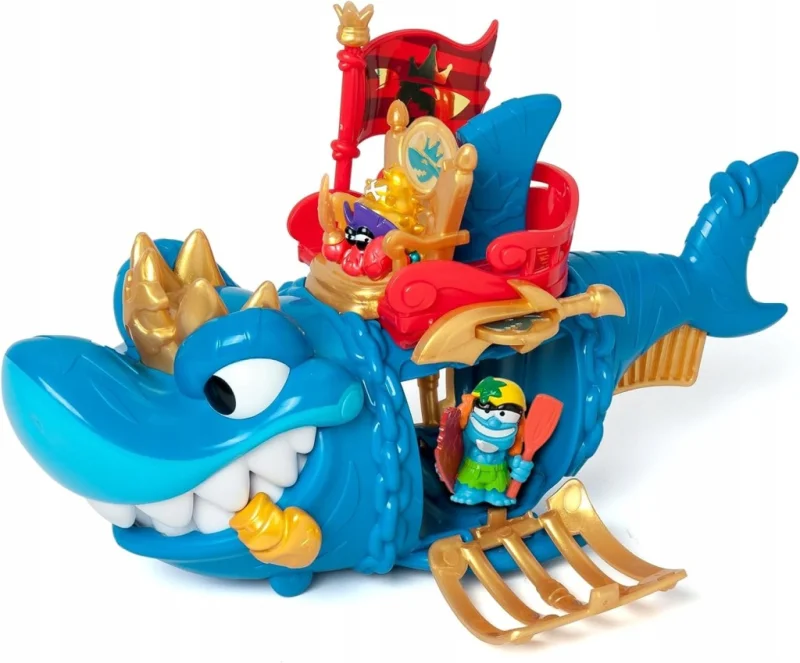 PIRATIX GOLDEN TREASURE KING SHARK KAPITAN FIGURKI OKRĘT PIRACKI DUŻY REKIN