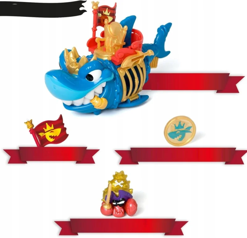 PIRATIX GOLDEN TREASURE KING SHARK KAPITAN FIGURKI OKRĘT PIRACKI DUŻY REKIN