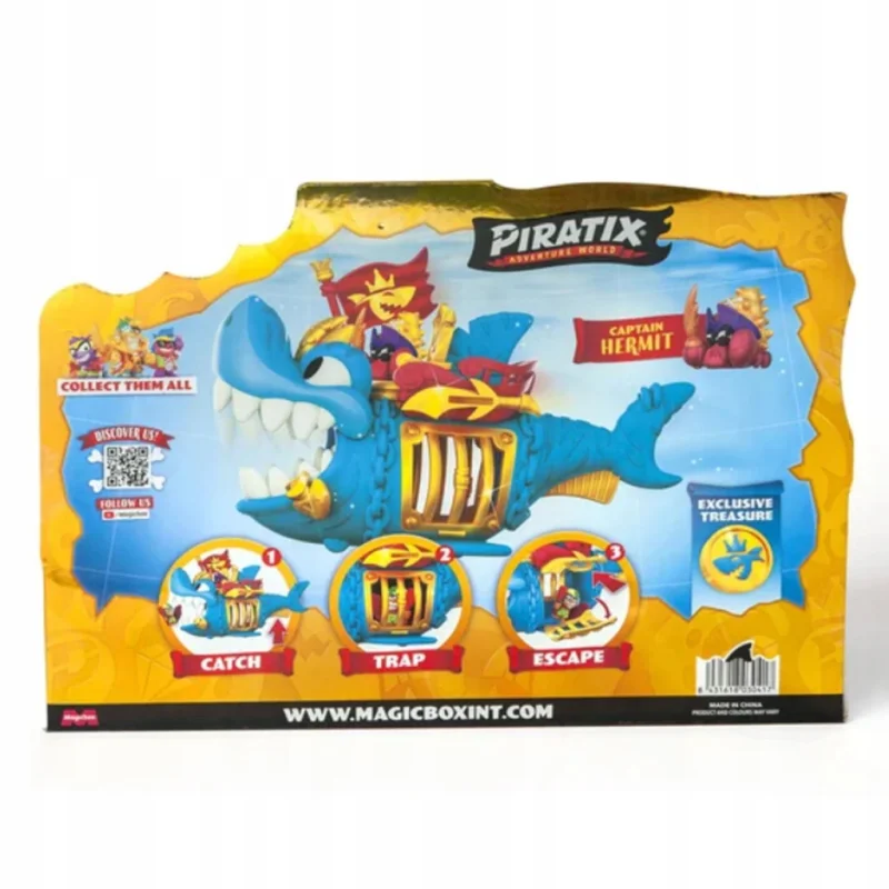PIRATIX GOLDEN TREASURE KING SHARK KAPITAN FIGURKI OKRĘT PIRACKI DUŻY REKIN