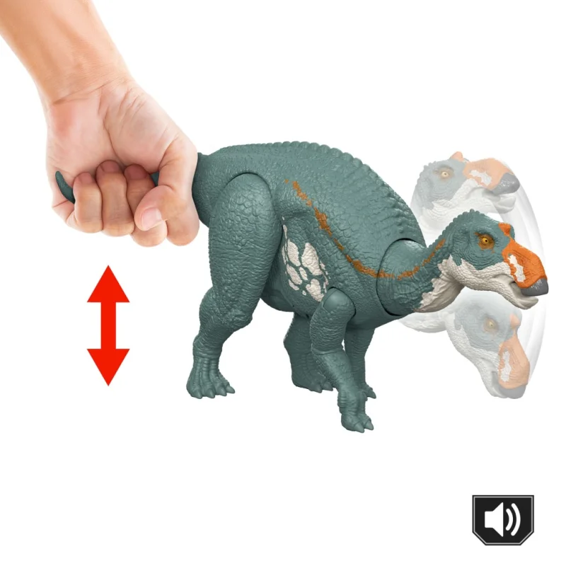 JURASSIC WORLD DUŻA Figurka Wild Roar Maiasaura RUSZA GŁOWĄ DŹWIĘKI MATTEL