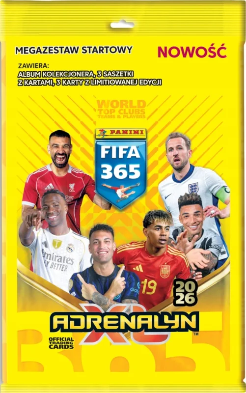 PANINI FIFA ADRENALYN XL 365 2026 MEGA ZESTAW STARTOWY ALBUM NA KARTY
