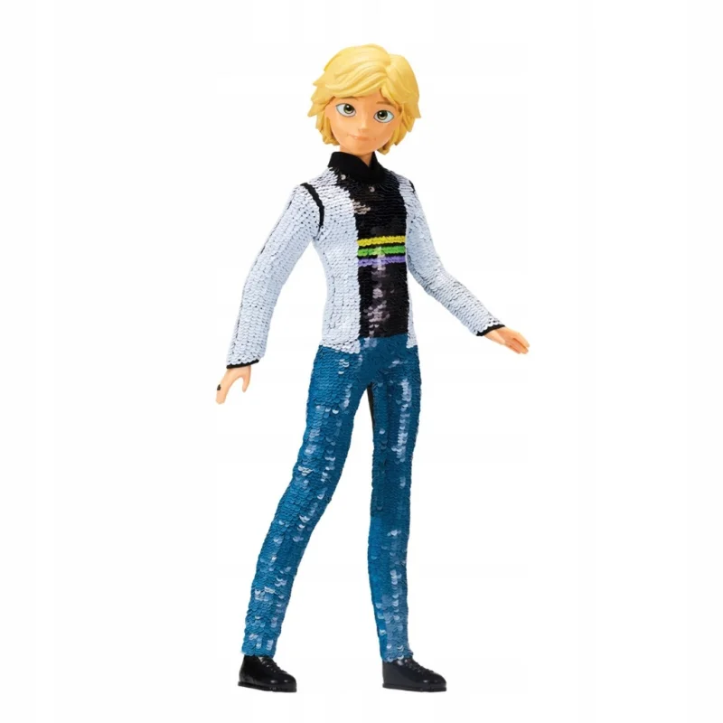 BIEDRONKA I CZARNY KOT MIRACULOUS LALKA FLIP ADRIEN CEKINY DUŻY 26 CM