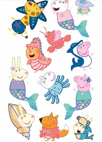 TATUAŻE ŚWINKA PEPPA DLA DZIECI 12 TATUAŻY ZESTAW