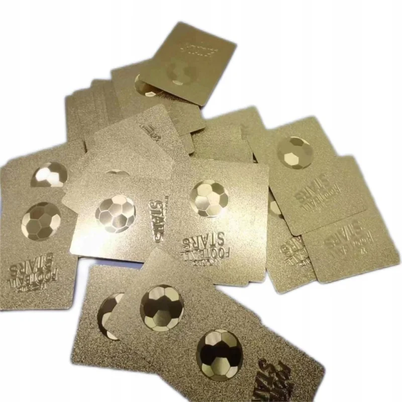 KARTY PIŁKARSKIE KOLEKCJONERSKIE ZESTAW ZŁOTE Z PIŁKARZAMI 55 SZTUK GOLD XL