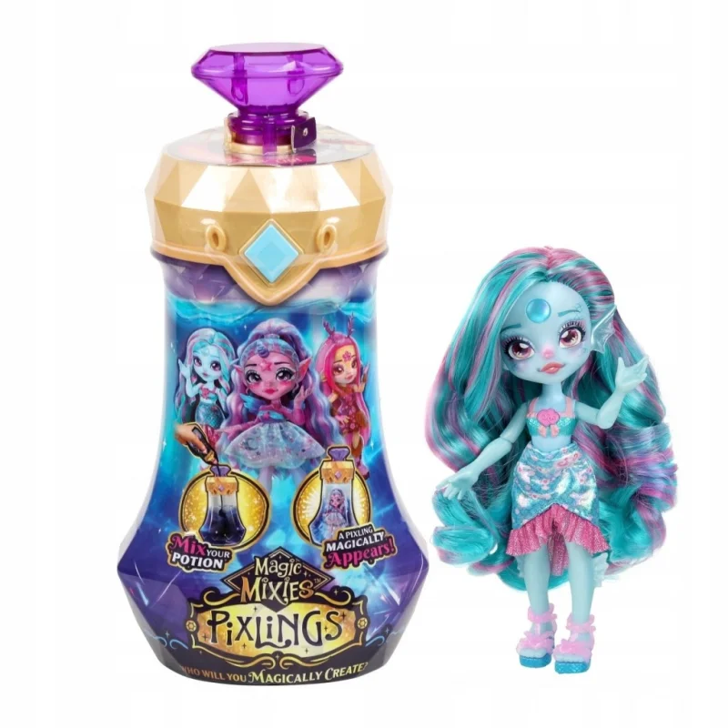 MAGIC MIXIES PIXLINGS MARENA DUŻA LALKA SYRENKA DŁUGIE WŁOSY NIEBIESKI