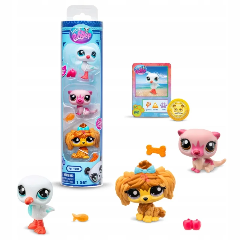 LITTLEST PET SHOP ZESTAW 3 ZWIERZĄTKA AKCESORIA HASBRO ORYGINAŁ 3 x FIGURKA
