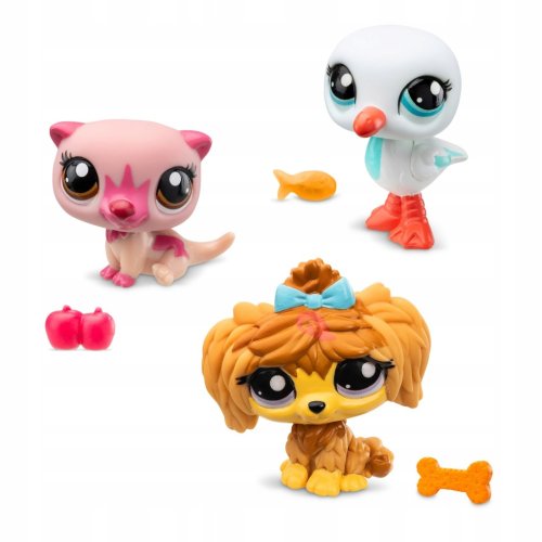 LITTLEST PET SHOP ZESTAW 3 ZWIERZĄTKA AKCESORIA HASBRO ORYGINAŁ 3 x FIGURKA