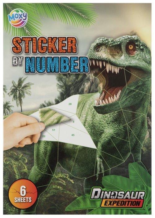 WYKLEJANKA NAKLEJANIE PO NUMERACH DINOZAURY ZABAWA KREATYWNA