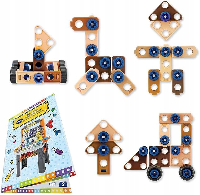 VTECH STÓŁ WARSZTAT INTERAKTYWNY ZESTAW NARZĘDZI 62 EL Światło Dźwięk DE 3+