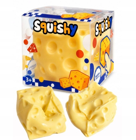 SER ŻÓŁTY GNIOTEK ANTYSTRESOWY STRESU SQUISHY Sensoryczny WAZELINA XXL 6 cm