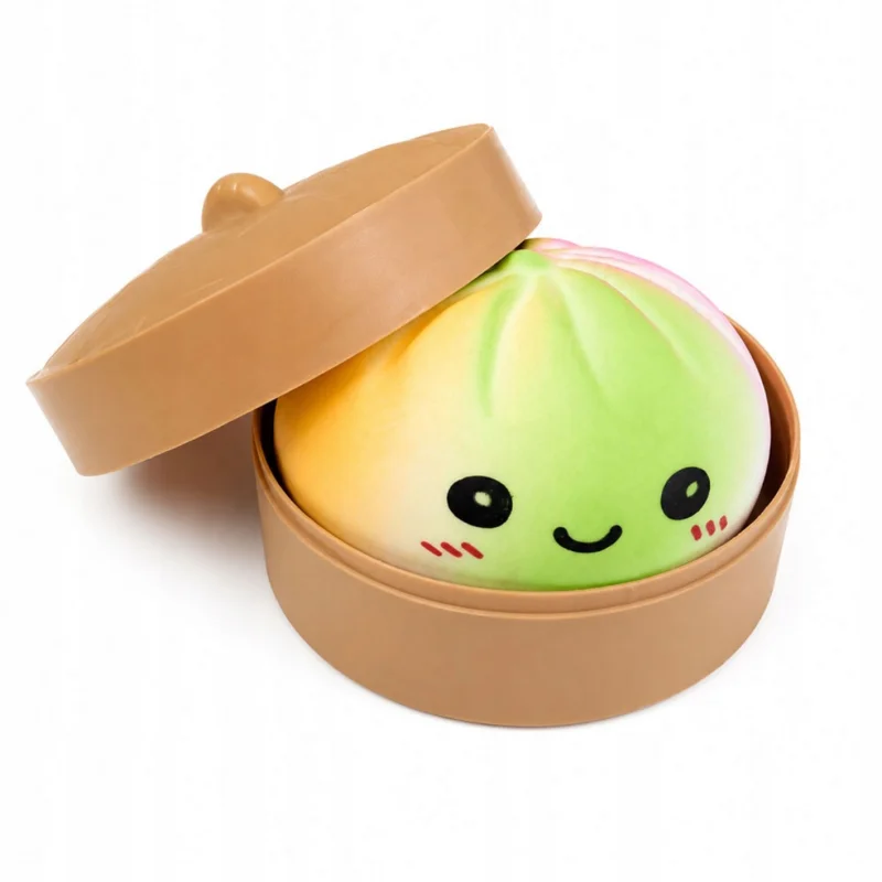 GNIOTEK SQUISHY PIEROŻEK PIERÓG DUMPLING 10 CM SENSORYCZNY TĘCZOWY