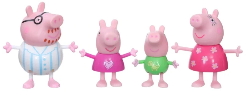 HASBRO ŚWINKA PEPPA ZESTAW 4 FIGUREK ORYGINALNY PIŻAMKI RODZINKA
