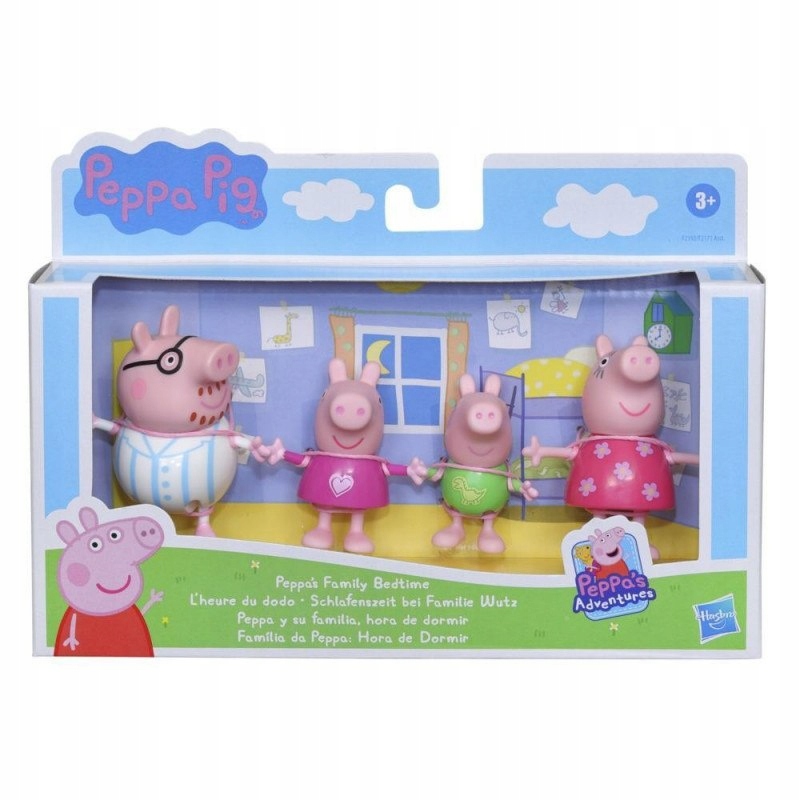 HASBRO ŚWINKA PEPPA ZESTAW 4 FIGUREK ORYGINALNY PIŻAMKI RODZINKA
