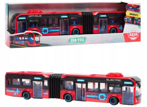 DUŻY ZABAWKOWY KOLOROWY AUTOBUS AUTOKAR MIEJSKI VOLVO OTWIERANE DRZWI 40 cm