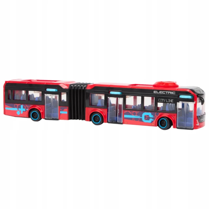DUŻY ZABAWKOWY KOLOROWY AUTOBUS AUTOKAR MIEJSKI VOLVO OTWIERANE DRZWI 40 cm