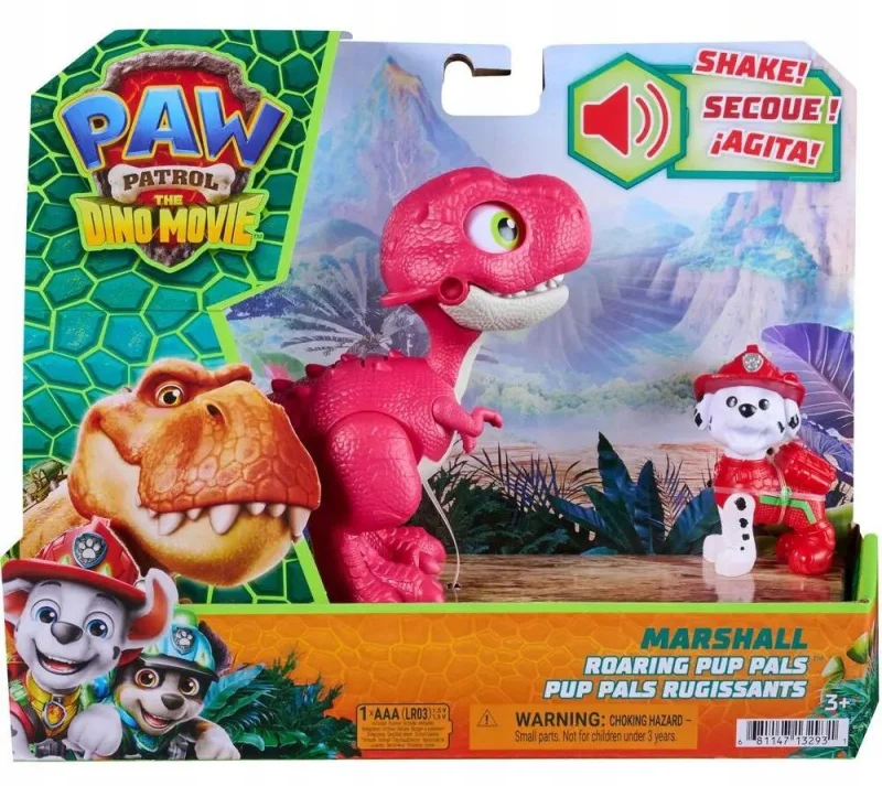 PSI PATROL DINO FILM DINOZAUR RABARBAR INTERAKTYWNY + FIGURKA MARSHALL 10CM