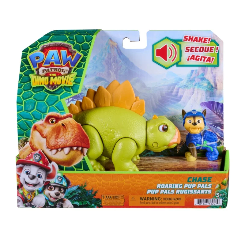 PSI PATROL DINO FILM DINOZAUR INTERAKTYWNY STEGOZAUR + CHASE FIGURKA 10 CM
