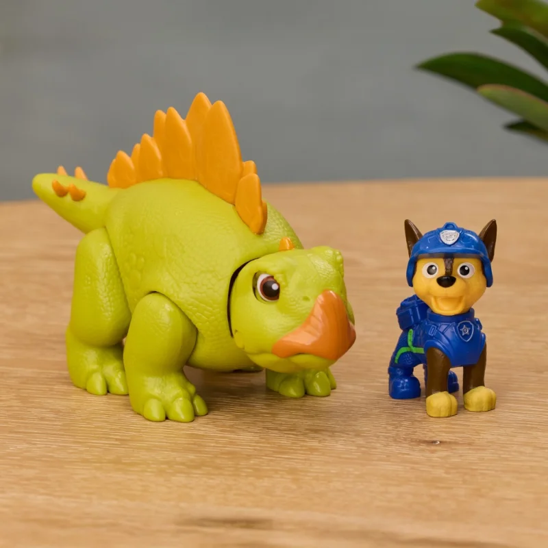 PSI PATROL DINO FILM DINOZAUR INTERAKTYWNY STEGOZAUR + CHASE FIGURKA 10 CM