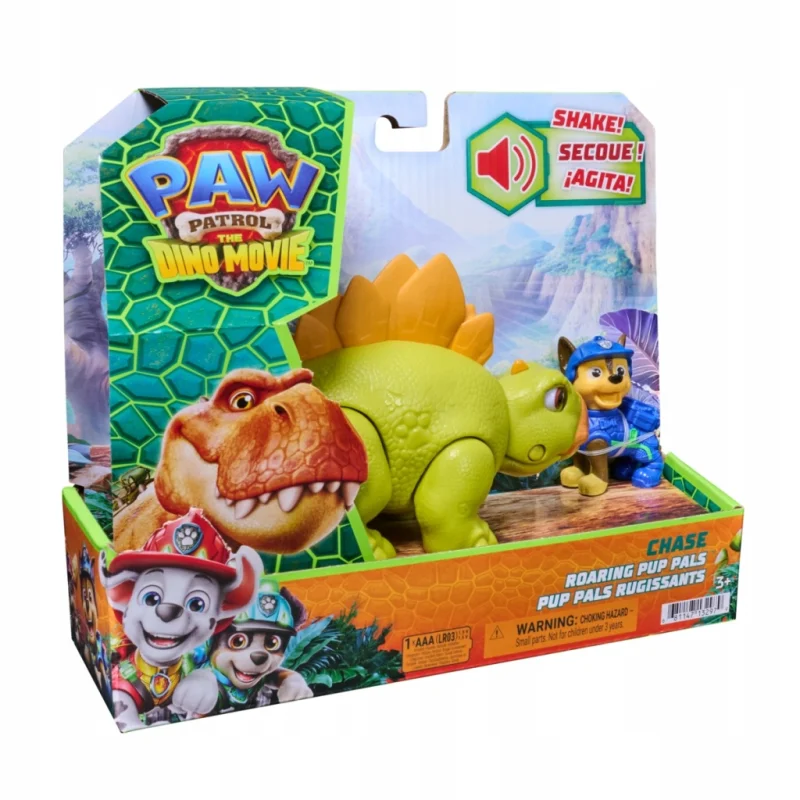 PSI PATROL DINO FILM DINOZAUR INTERAKTYWNY STEGOZAUR + CHASE FIGURKA 10 CM
