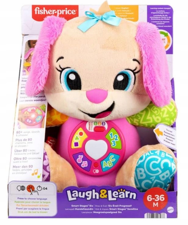 Fisher Price DUŻA Siostra Szczeniaczka Uczniaczka PLUSZAK WERSJA ANGIELSKA!