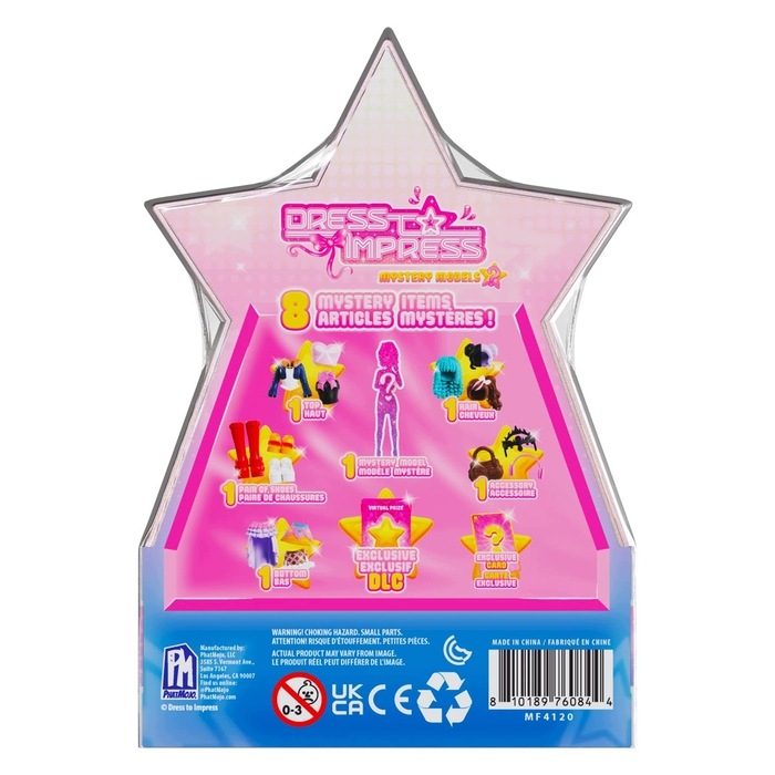 DRESS TO IMPRESS MYSTERY MODEL GWIAZDA LALKA + AKCESORIA + kod DLC SERIA 3