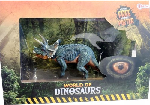 DINOZAUR FIGURKA TRICERATOPS RUCHOME ELEMENTY 22 CM