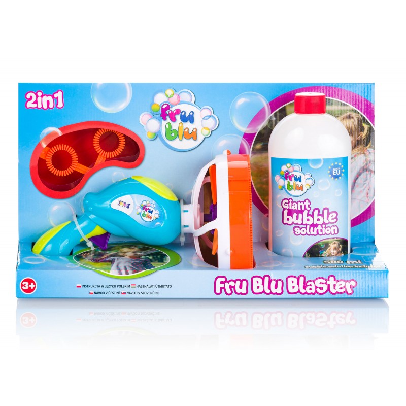 FRU BLU BAŃKI DUŻY ZESTAW MIOTACZ BANIEK PISTOLET + PŁYN 500 ML