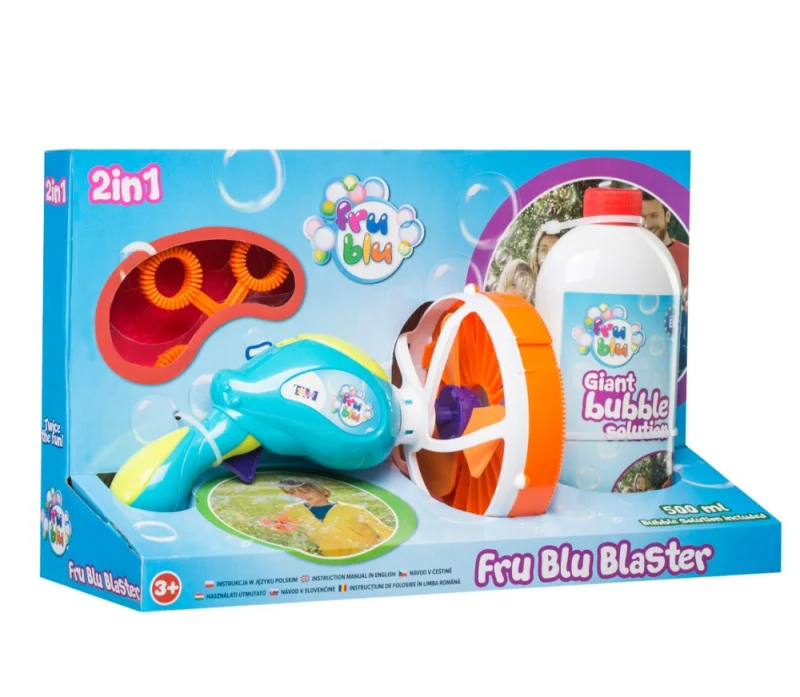FRU BLU BAŃKI DUŻY ZESTAW MIOTACZ BANIEK PISTOLET + PŁYN 500 ML