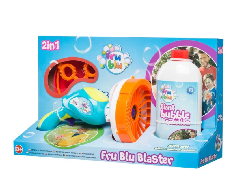 FRU BLU BAŃKI DUŻY ZESTAW MIOTACZ BANIEK PISTOLET + PŁYN 500 ML