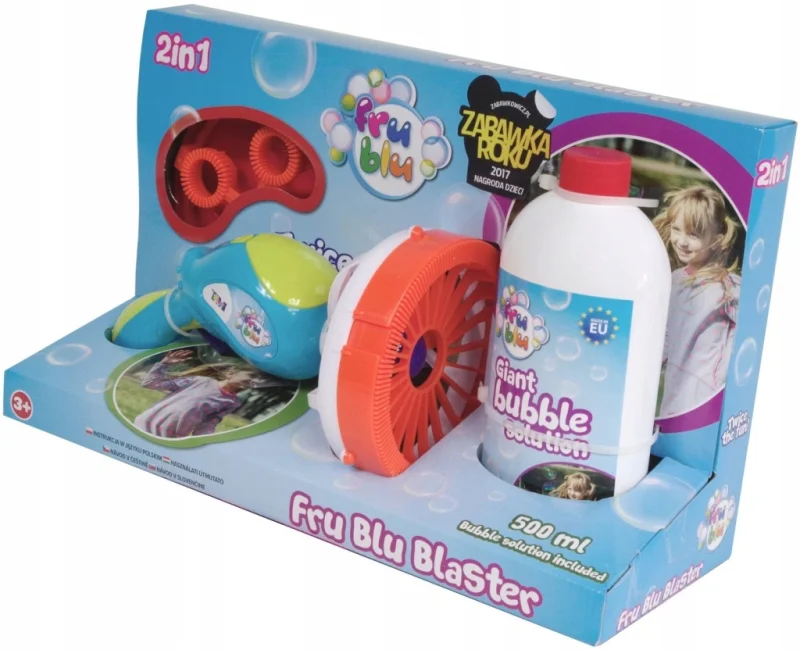 FRU BLU BAŃKI DUŻY ZESTAW MIOTACZ BANIEK PISTOLET + PŁYN 500 ML