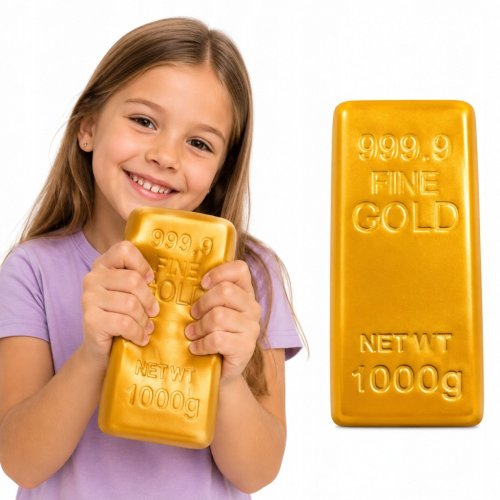 SZTABKA ZŁOTA GNIOTEK ANTYSTRESOWY STRESU SQUISHY GOLD Sensoryczny XL 12 cm