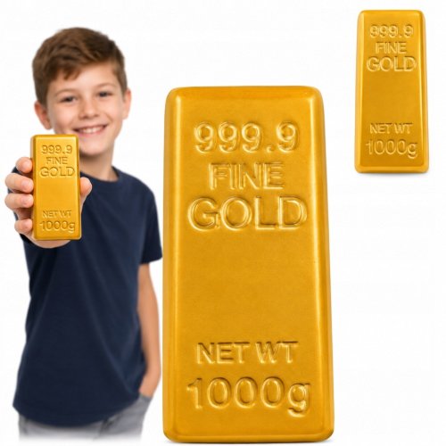 SZTABKA ZŁOTA GNIOTEK ANTYSTRESOWY STRESU SQUISHY GOLD Sensoryczny XL 12 cm