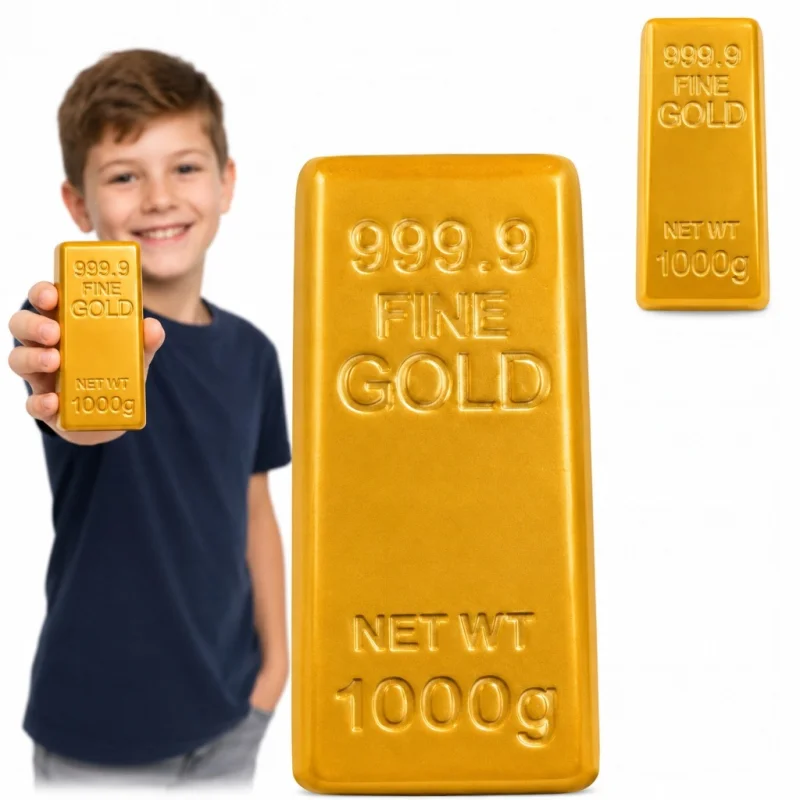 SZTABKA ZŁOTA GNIOTEK ANTYSTRESOWY STRESU SQUISHY GOLD Sensoryczny XL 12 cm