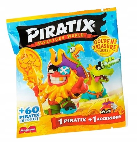 PIRATIX GOLDEN Treasure - 1 SZT. Saszetka z figurką PIRAT + ACESORIA SKARB