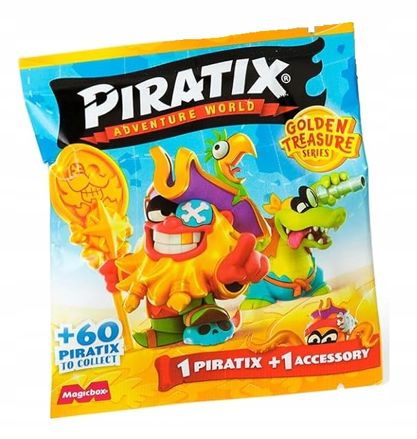 PIRATIX GOLDEN Treasure - 1 SZT. Saszetka z figurką PIRAT + ACESORIA SKARB