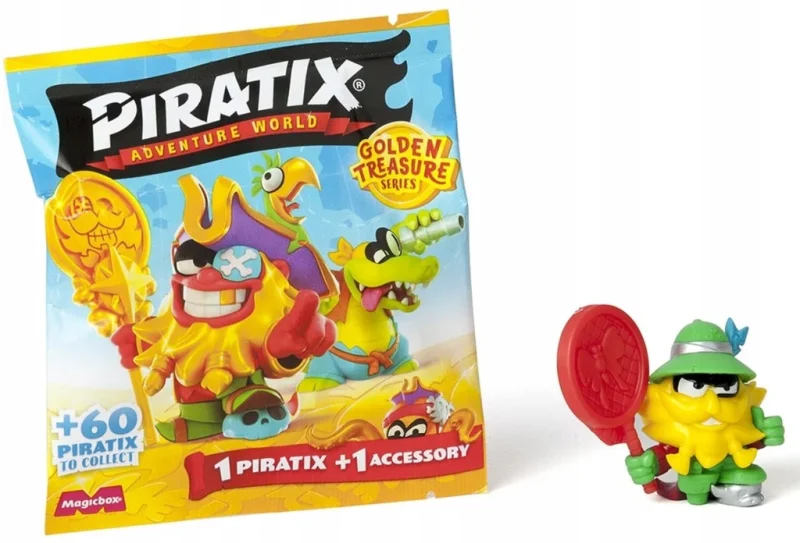 PIRATIX GOLDEN Treasure - 1 SZT. Saszetka z figurką PIRAT + ACESORIA SKARB