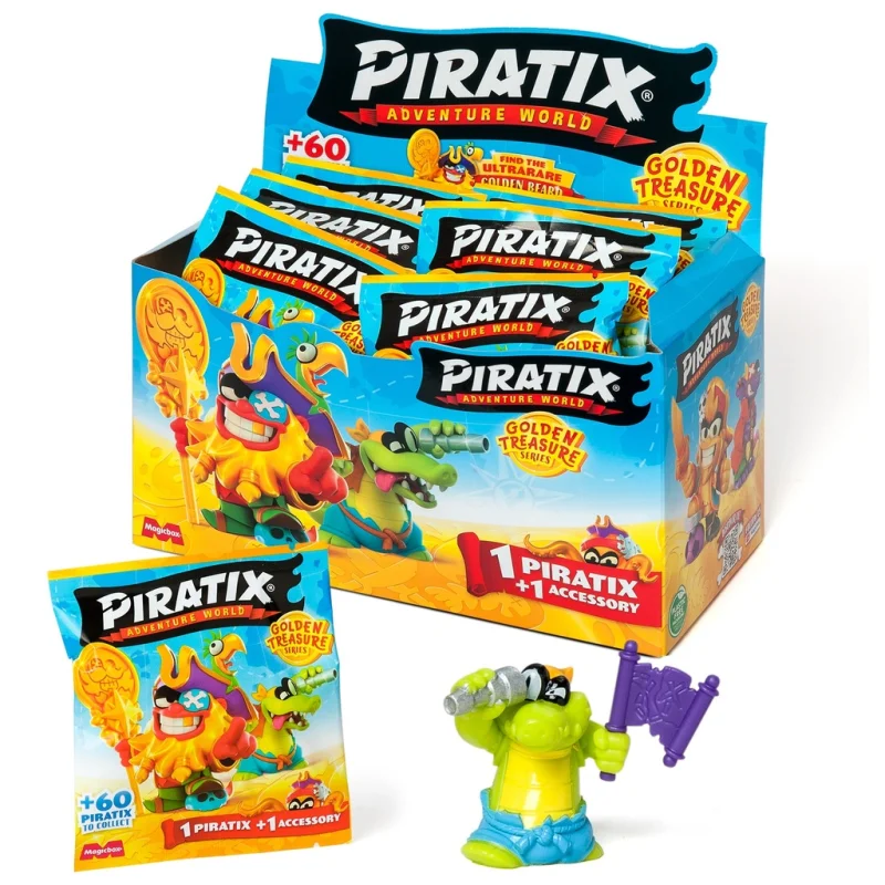 PIRATIX GOLDEN Treasure - 1 SZT. Saszetka z figurką PIRAT + ACESORIA SKARB