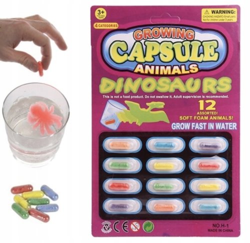 MAGICZNE KAPSUŁKI ROSNĄCE W WODZIE DINOZAURY WYKLUWAJĄCE SIĘ KAPSUŁY