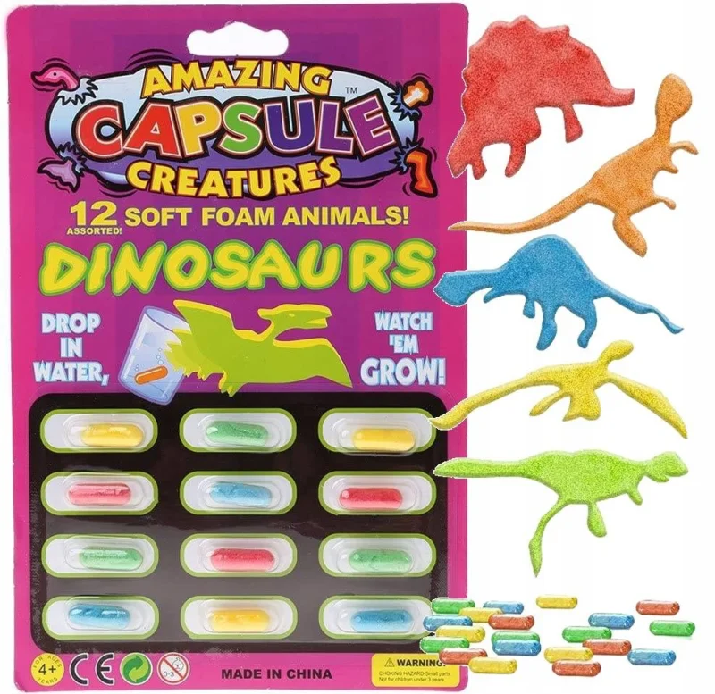 MAGICZNE KAPSUŁKI ROSNĄCE W WODZIE DINOZAURY WYKLUWAJĄCE SIĘ KAPSUŁY