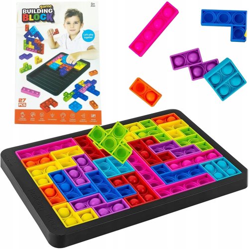 GRA TETRIS UKŁADANKA POP IT BĄBLE LOGICZNA ANTYSTRESOWA
