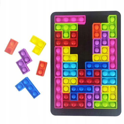 GRA TETRIS UKŁADANKA POP IT BĄBLE LOGICZNA ANTYSTRESOWA