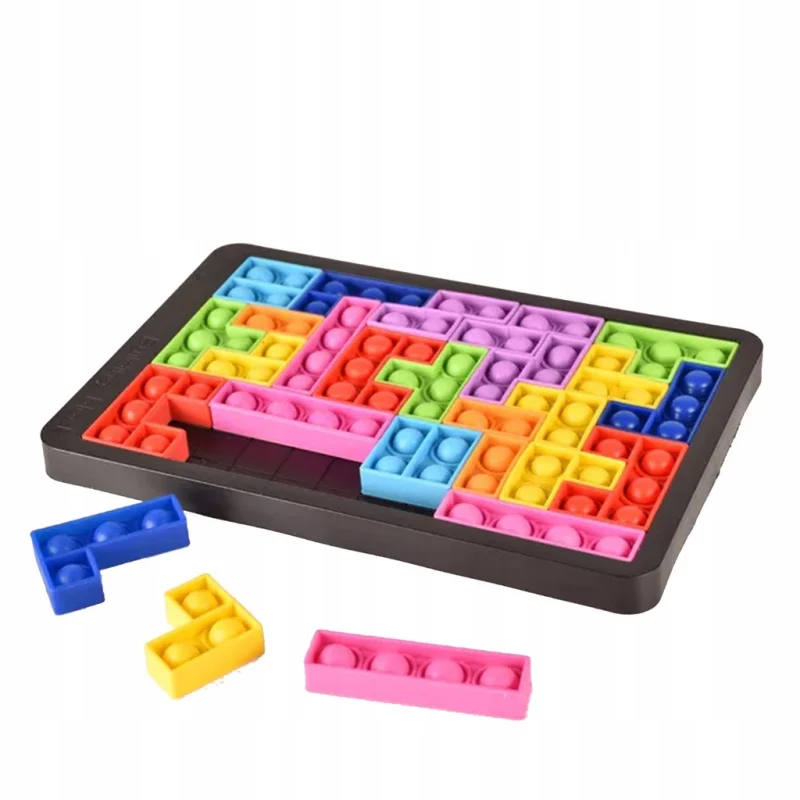 GRA TETRIS UKŁADANKA POP IT BĄBLE LOGICZNA ANTYSTRESOWA