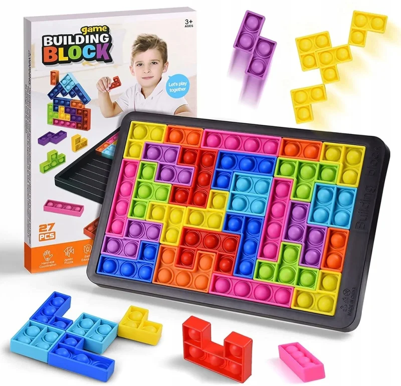 GRA TETRIS UKŁADANKA POP IT BĄBLE LOGICZNA ANTYSTRESOWA