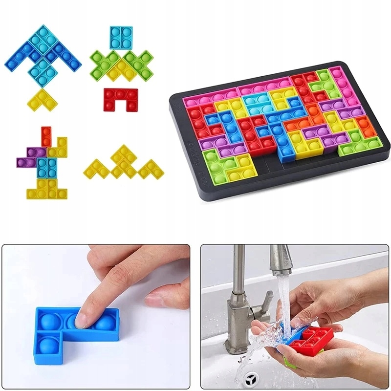 GRA TETRIS UKŁADANKA POP IT BĄBLE LOGICZNA ANTYSTRESOWA