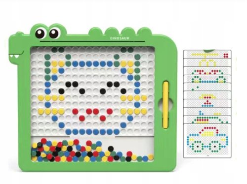 TABLICA MAGNETYCZNA KULKI UKŁADANKA DINOBOARD MONTESSORI ZABAWKA LOGICZNA